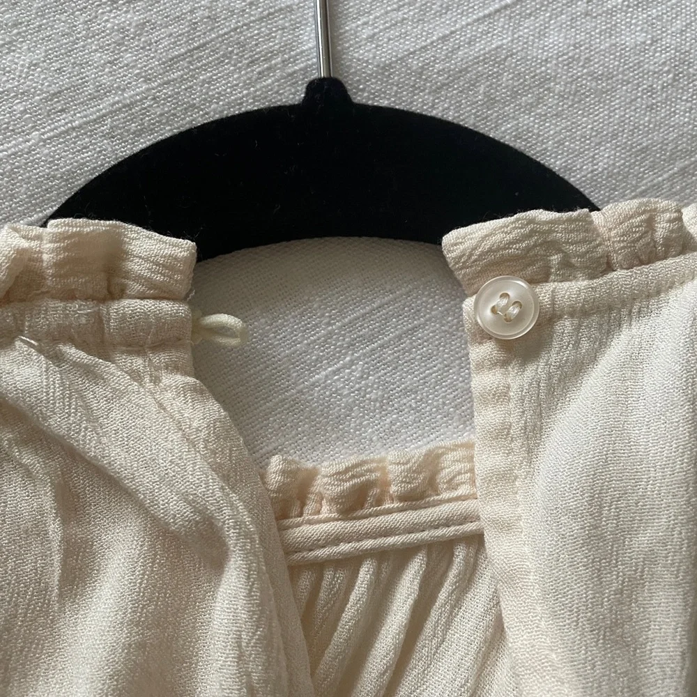 Cream Ruffle Blouse - Picture 2 of 7
